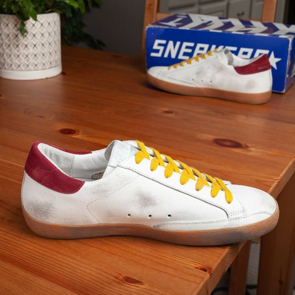 Golden Goose Sneakers Distressed White Crack Silver Superstar - Size 40 - Picture 5 of 11